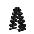 RITFIT Rubber Hex Dumbbells Set with Rack, 180-780LB Heavy-Duty Cast Iron Core, Knurled Chrome Handle, Space-Saving Storage Rack for Home Gym Strength Training
