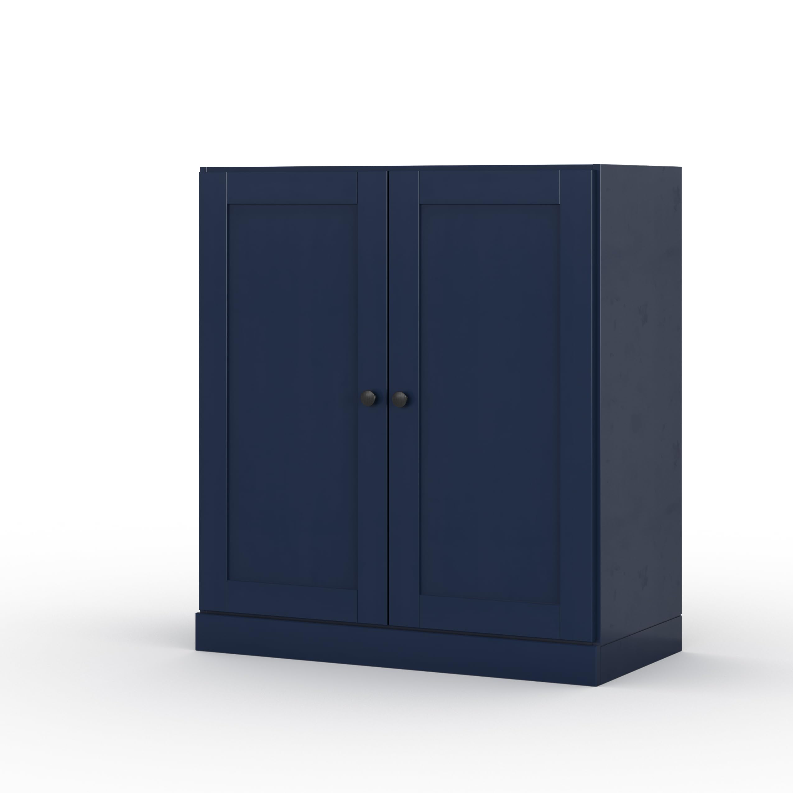 Palace Imports 100% Solid Wood Bathroom Storage Cabinet - 32" Wide - Navy Blue, Small Bathroom Cabinet with 2 Shaker Doors & Adjustable Shelves, 100% Eco-Friendly Wood, Modular Cabinets