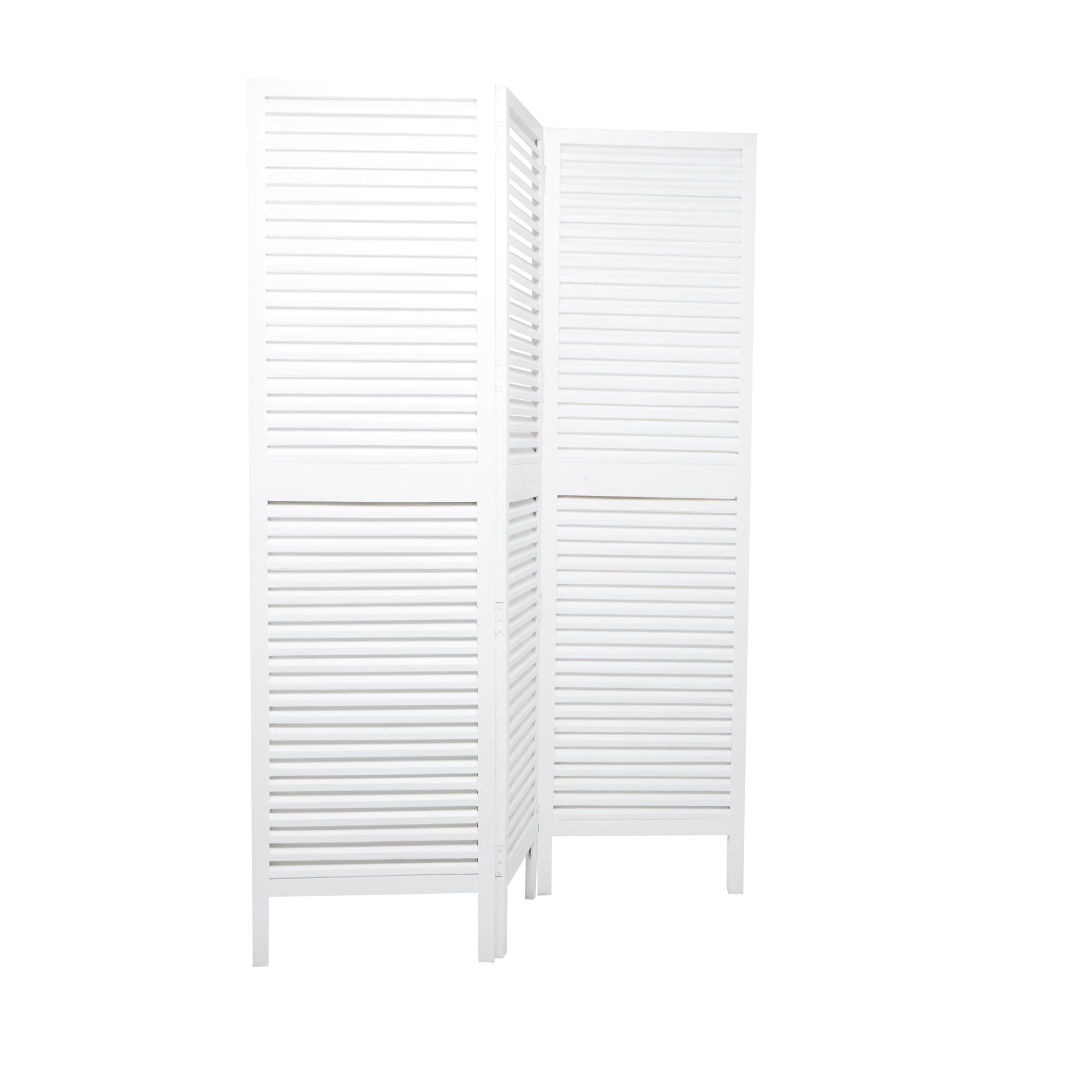 Deco 79 Mango Wood Partition Room Divider Screen Hinged Foldable Partition 3 Panel Privacy Screen with Carved Design, Room Partition 60" x 1" x 70", White