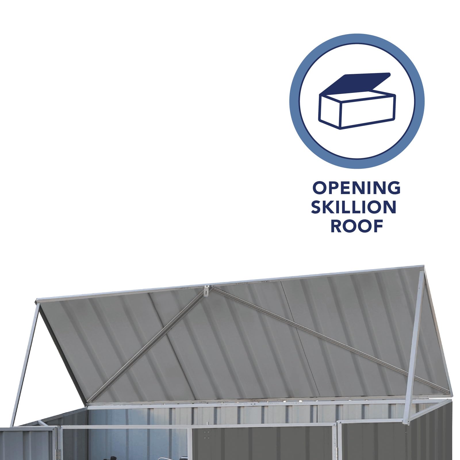 Absco Durango 2.5 Ft. x 7.5 Ft. Metal Storage Shed DIY Two Door Woodland Gray Galvanized Steel Bike Shed for Tools, Lawn & Garden Equipment, Outdoor Patio Furniture, Garden Lean to Shed Kit