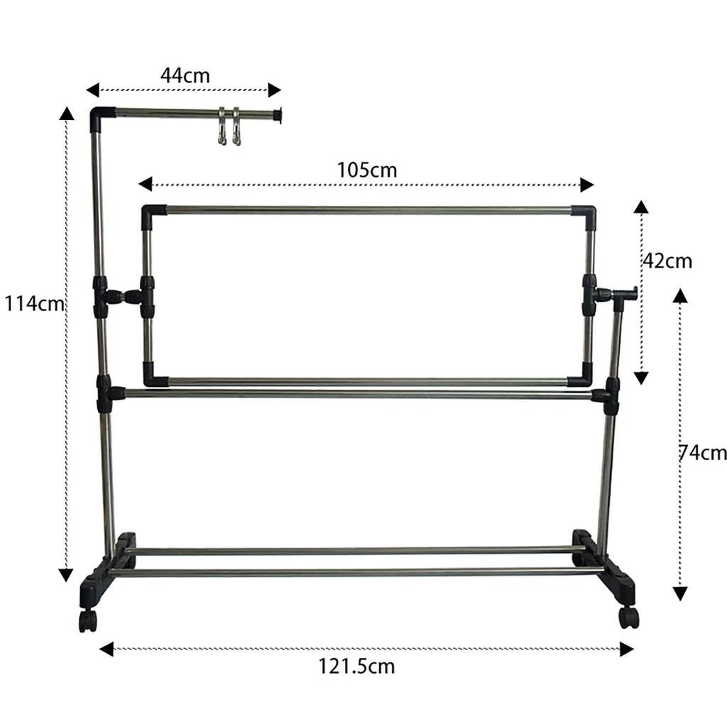Height Adjustable Cross Stitch Craft Stand - Adjustable Embroidery Stand with Needlework Floor Frame for Art Sewing - Standing Embroidery Lap Table and Holder for Needlepoint and Embroidery Projects