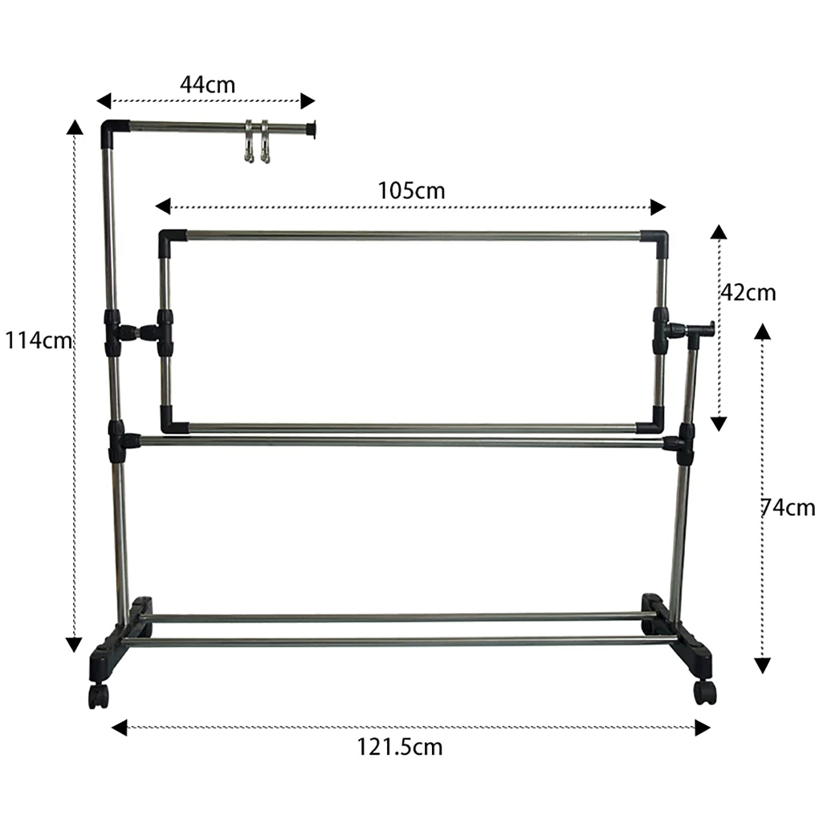 Height Adjustable Cross Stitch Craft Stand - Adjustable Embroidery Stand with Needlework Floor Frame for Art Sewing - Standing Embroidery Lap Table and Holder for Needlepoint and Embroidery Projects