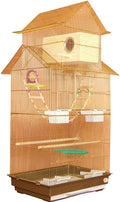 KYTGFH Professional Birdcage Pet Supplies Bird Carrier Gardening Decor Parrot Cages for Large Birds, Household Large Golden Parrot Cage, House-Shaped Decorative Bird Cage, Parak,Gold e