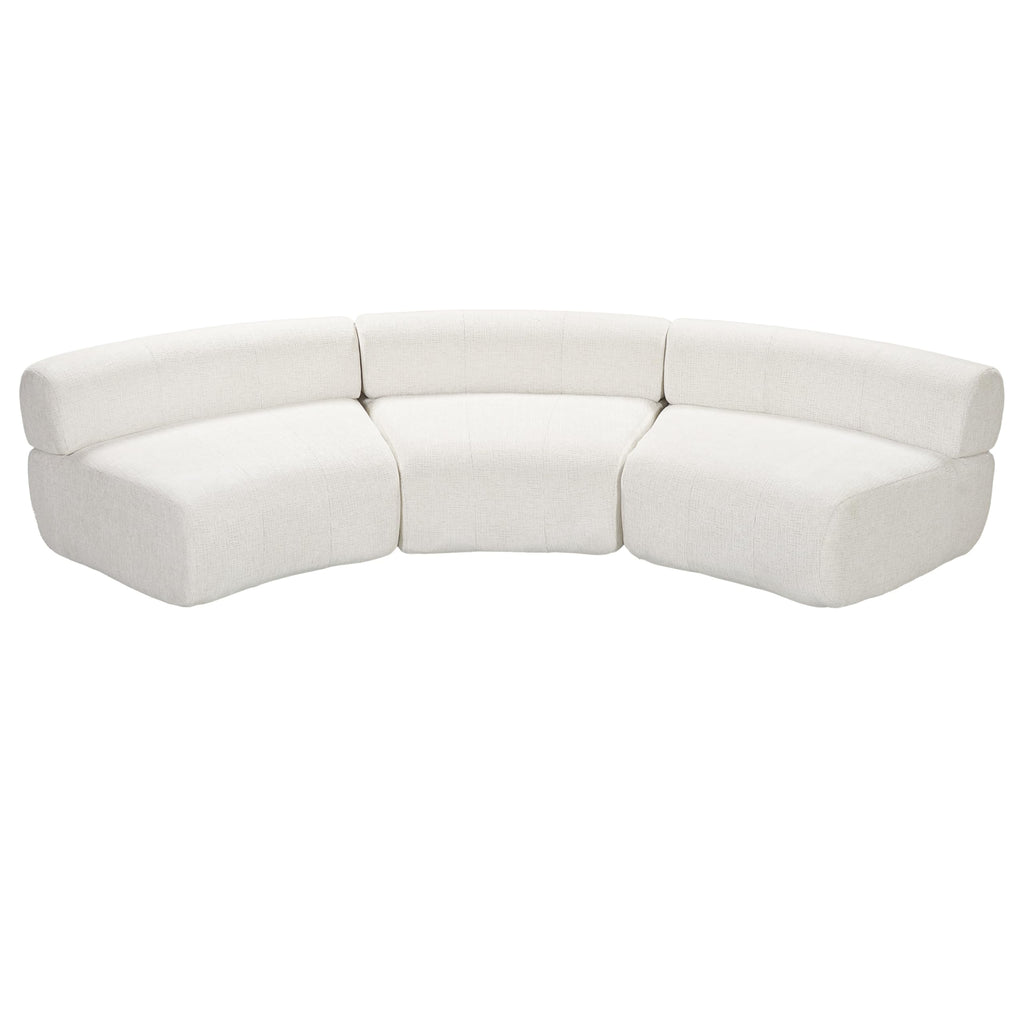 Christopher Knight Home Amino 118.5" Modular Sectional Sofa Chair, Modern Curved 3-Seater Large Sofa Couches, Comfy Upholstered Sectional Cloud Couch for Living Room, No Assembly Required, Beige