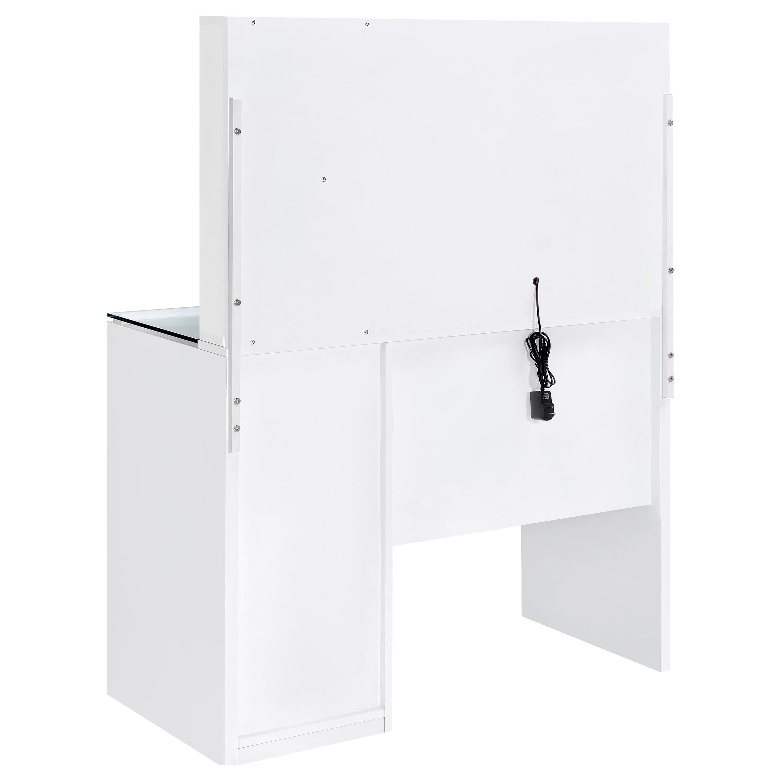 Coaster Home Furnishings Flora 2-Drawer Vanity Set with Led Mirror White High Gloss