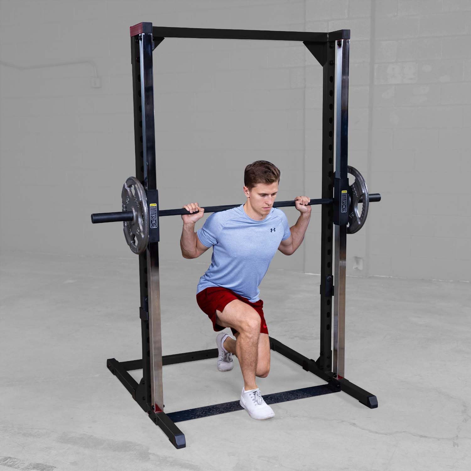 Body-Solid Best Fitness (BFSM250) Smith Machine Without LAT Attachment, Home and Commerciala Gym Strength Training with Safety Bars (Midnight Black)