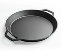 LI-GELISI 24-inch cast iron frying pan with dual auxiliary handles, nitrogen-treated for rust resistance, suitable for stoves/grills/campfires, heavy-duty outdoor cooking pan