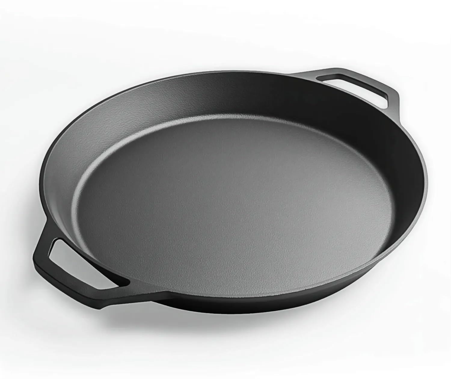 LI-GELISI 24-inch cast iron frying pan with dual auxiliary handles, nitrogen-treated for rust resistance, suitable for stoves/grills/campfires, heavy-duty outdoor cooking pan