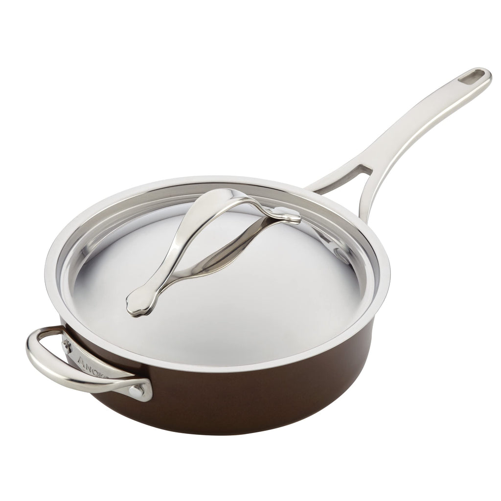Anolon 83852 Nouvelle Copper Hard Anodized Nonstick Cookware Set / Pots and Pans Set - 11 Piece, Brown