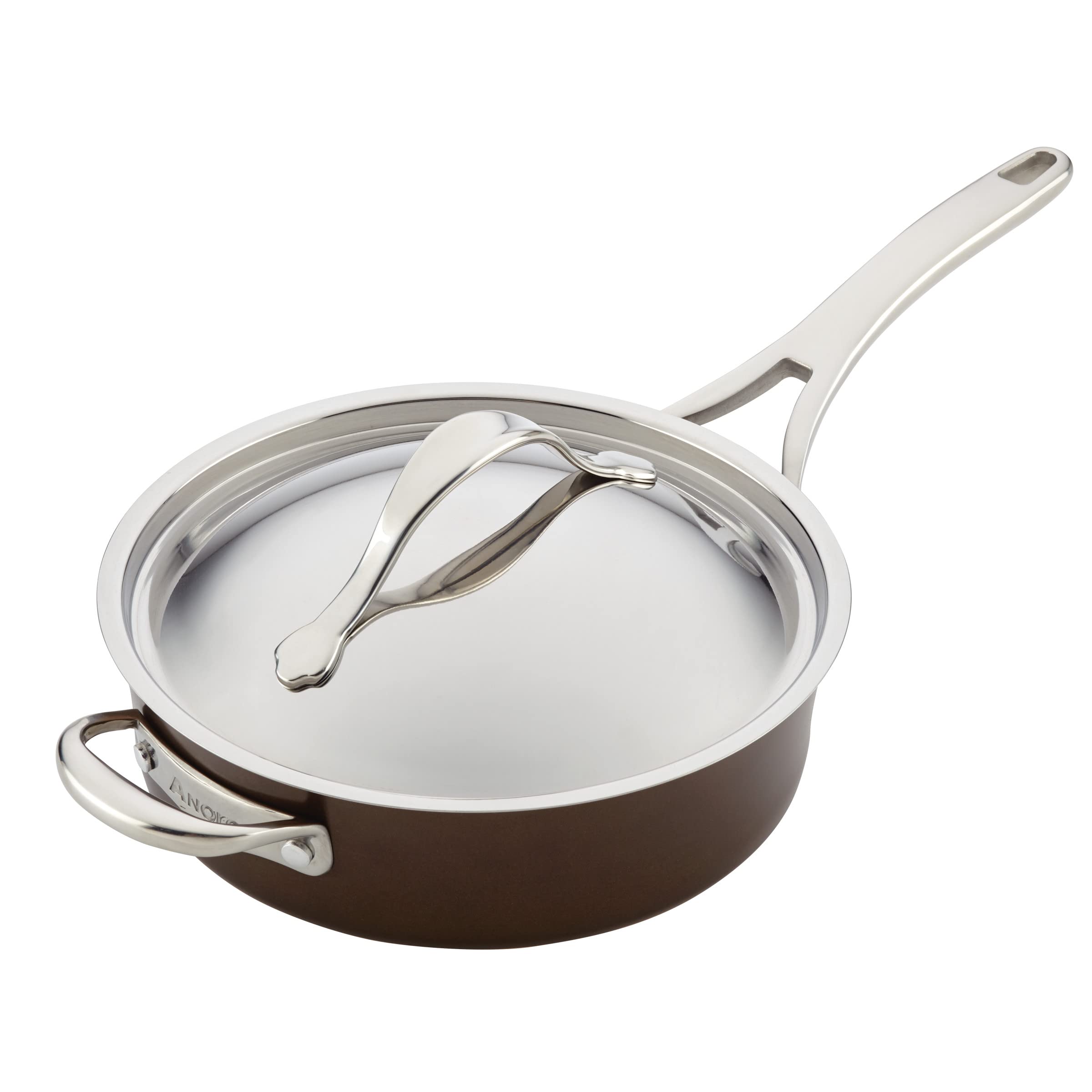 Anolon 83852 Nouvelle Copper Hard Anodized Nonstick Cookware Set / Pots and Pans Set - 11 Piece, Brown