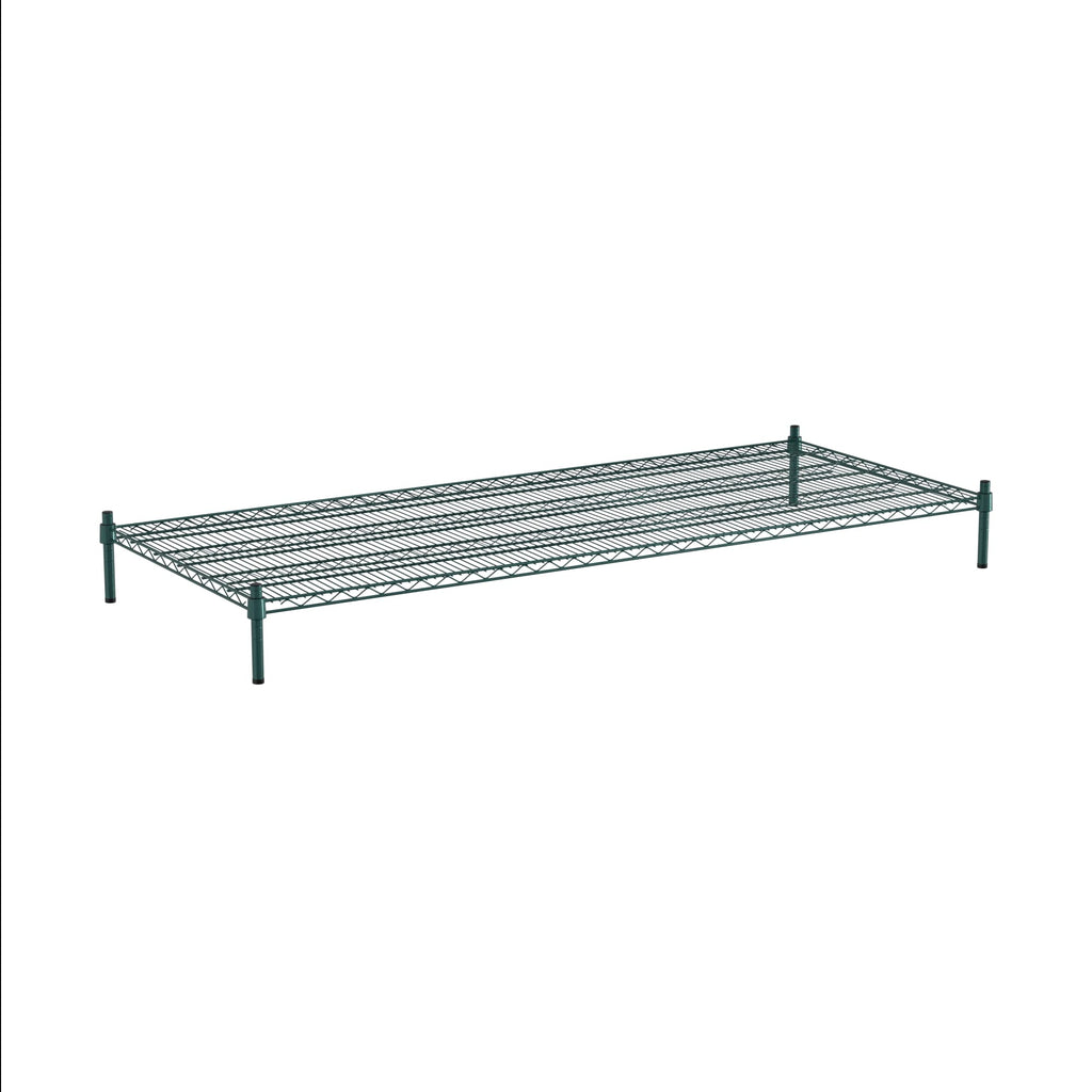 Krollen Industrial 30" x 72" NSF Green Wire Stationary Dunnage Storage Rack with 8" Posts Ideal for Commercial Kitchen Home Garage Warehouse Shelters
