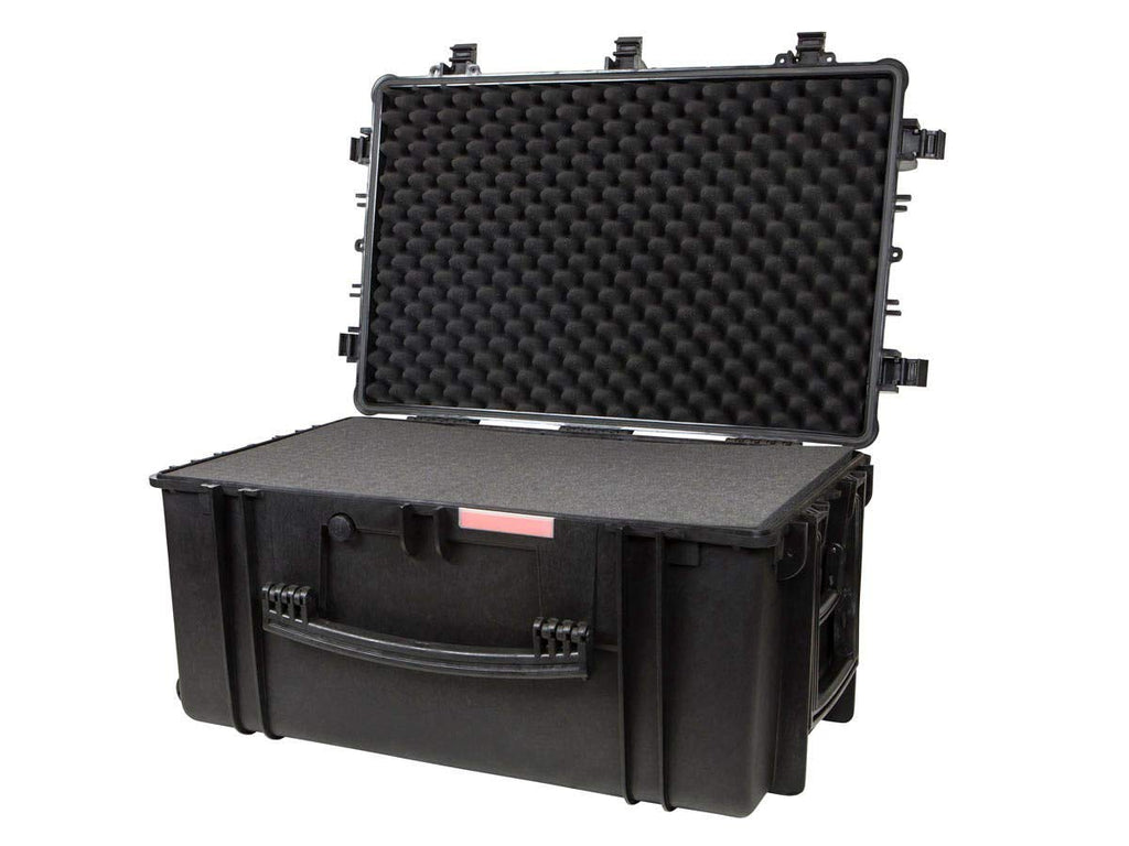 Monoprice Weatherproof Hard Case - 33 x 22 x 17 Inches, With Wheels and Customizable Foam, Shockproof, IP67, Ultraviolet And Impact Resistant Material, Black - Pure Outdoor Collection, 145.8 Liter