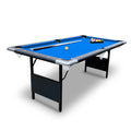 Hathaway Fairmont Portable 6-Ft Pool Table for Families with Easy Folding for Storage, Includes Balls, Cues, Chalk, Blue
