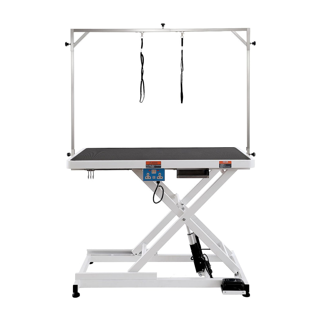VEVOR 50 Inch Pet Grooming Table, Heavy Duty for Large Dogs, Height Adjustable, Anti Slip Tabletop, Grooming Arm Included, Max Load 400LBS