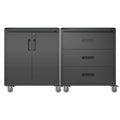 VIYET 2-Pack Rolling Garage Tool Cabinet,Heavy Duty Steel Rolling Tool Chest with Lockable Doors & Adjustable Shelves,Mobile Workshop Storage Cart for Garage Organization,Black