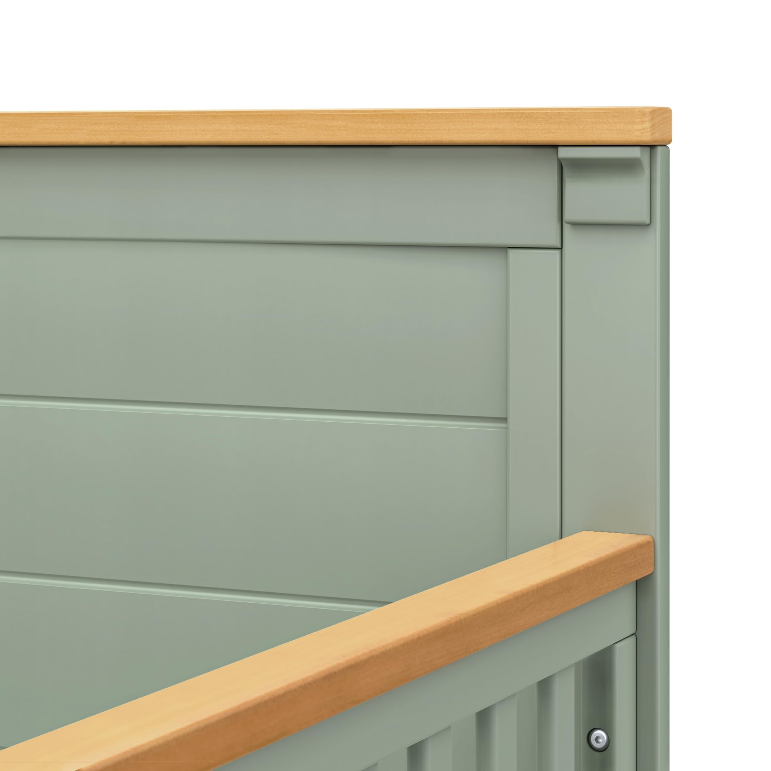 Davinci Shea 4-in-1 Convertible Crib in Light Sage and Honey, Greenguard Gold and FSC® Certified