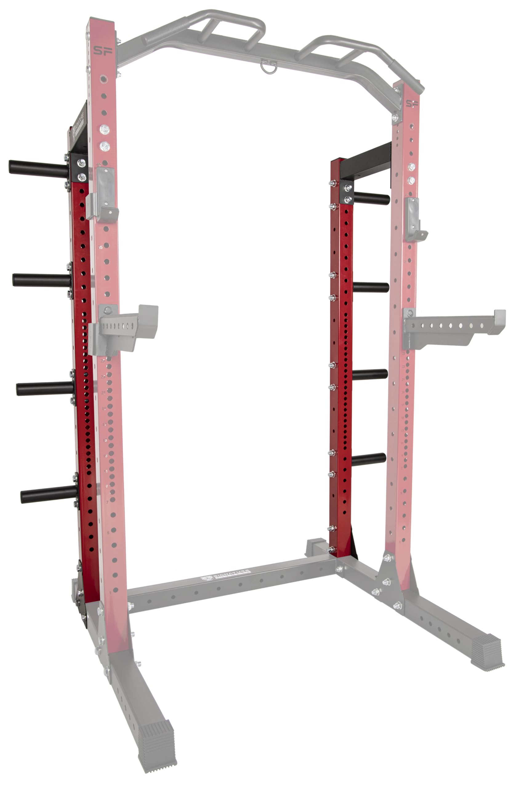 Signature Fitness Fitvids SF-SS1 1 – 000 Pound Capacity 3” x 3” Power Rack Squat Stand – Half Rack Convert Kit – Black