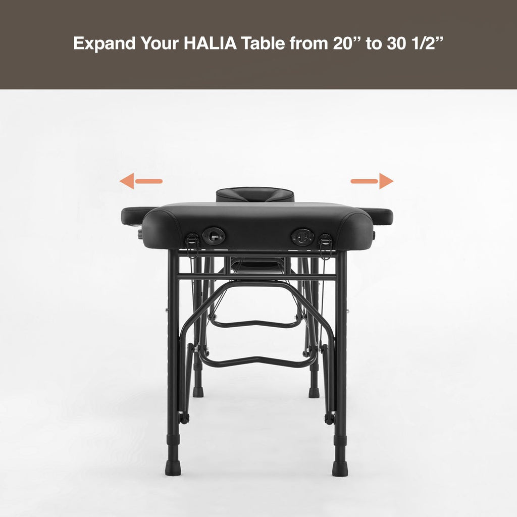DR.LOMILOMI Halia 302 Classic Ultra-Light Travel-Size Aluminum Foldable Portable Massage Table for Professional Mobile Massage Therapists, with Side Arm Extensions