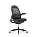 Haworth Breck Office Chair - Ergonomic Desk Seat with Height-Adjustable Lumbar Support, Black Trim, and 4D-Arms (Coal)