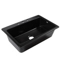 Sinkology Jackson Matte Black Fireclay Drop-In Kitchen Sink - 33 Inch Single Bowl - SureFire Fireclay Won't Chip, Crack, or Stain - 3-Hole - Sinkology Everyday Warranty - Fits 36 Inch Cabinet