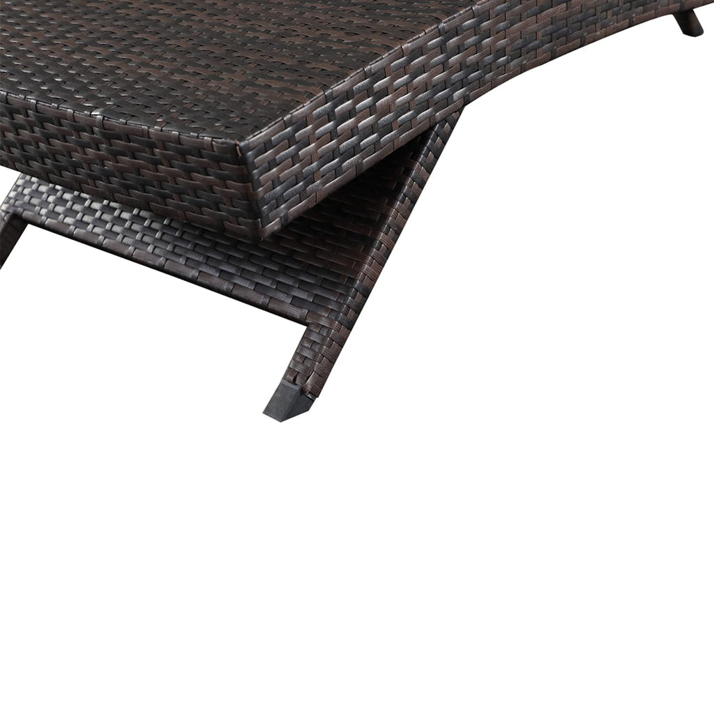 Asifom PE Rattan Adjustable Backrest Chaise Lounge Set 2, Outdoor Pool Recliner Patio Chairs Lounge Chair Set 2 for Outside Beach Poolside Sunbathing