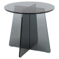 SAFAVIEH Furniture - Latika Tinted Accent Table - Grey Tinted Glass - Fully Assembled - Ideal for Living Room, Bedroom, 19.7" W x 19.7" D x 17.7" H (ACC7301A)