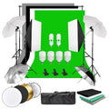 Photo Studio Softbox Umbrella Lighting Kit Background Support Stand 4 Backdrop