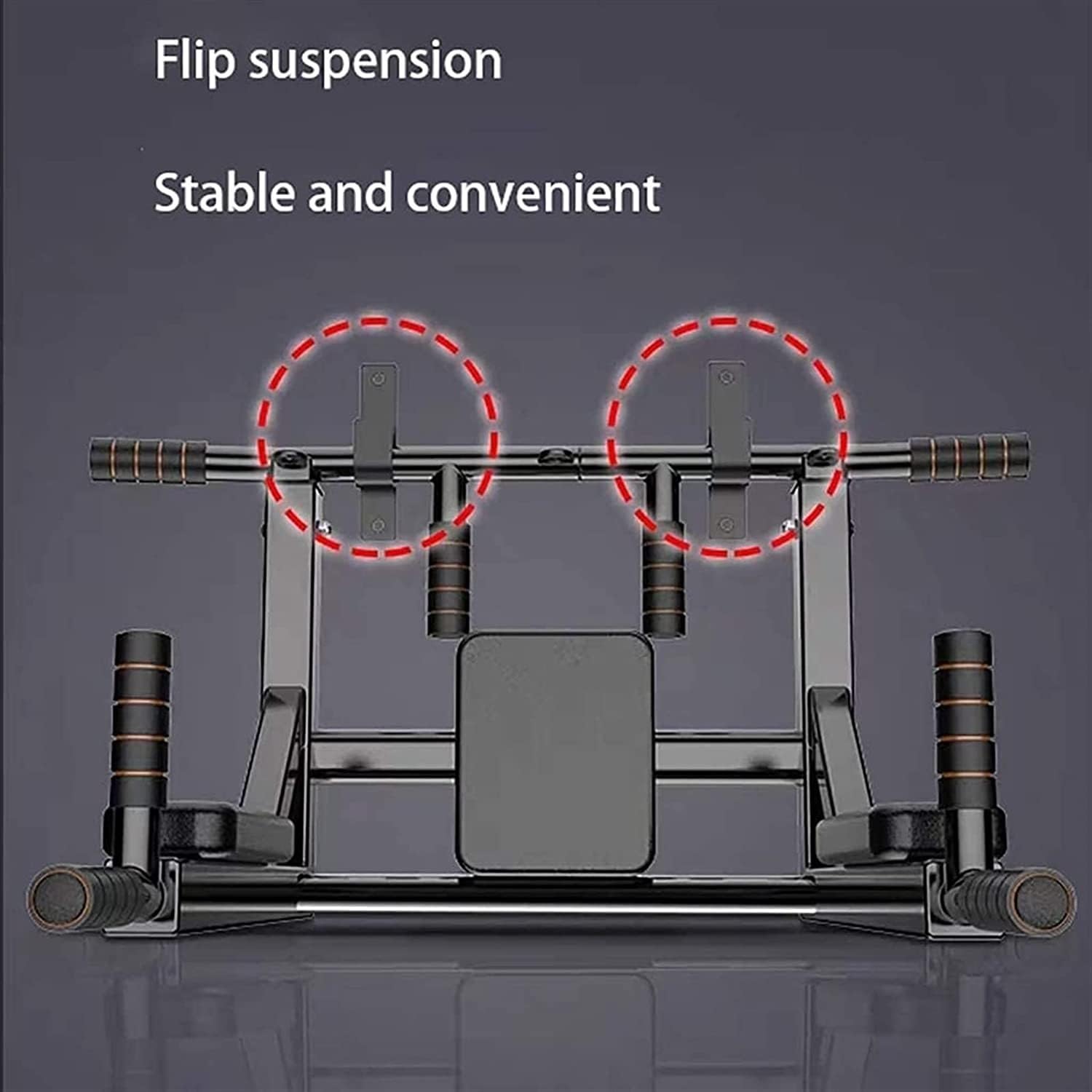 JDXQBLD Pull Up Bar, 2 in 1 Chin Up Bar with Multi-Grip, Multifunctional Dip Station, Fitness Training Equipment for Home Gym Workout, Max Load 500kg