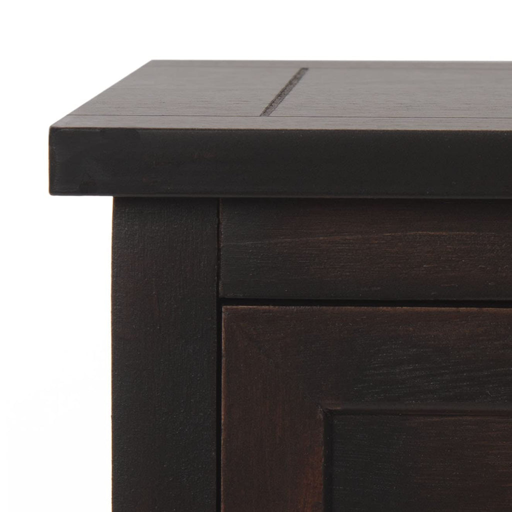 SAFAVIEH Furniture - Herman 2-Drawer Storage Unit - Brown - Solid Wood - Classic Storage Design - Ideal for Living Room, Entryway, Home Office, 29" W x 13" D x 27.5" H - Fully Assembled (AMH5702F)
