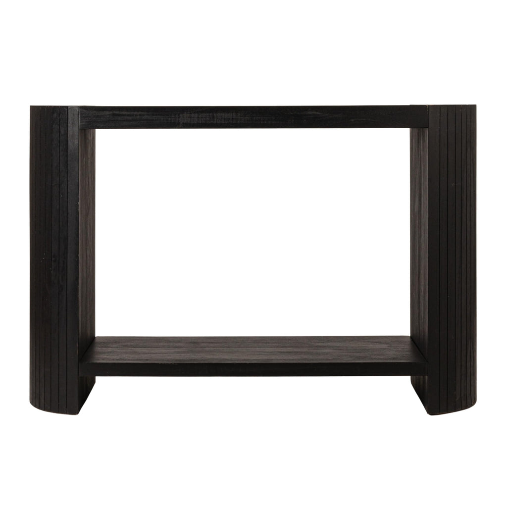 Creative Co-Op Modern Black Rounded-Edge Console Table