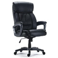 STAPLES Lockland Ergonomic Managers Office Chair, Big & Tall Cushioned, Adjustable Height, Metal Frame, Bonded Leather, for Workspace, Home, or Gaming, Black