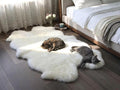 AGFNGE Sheepskin Rug, Fluffy Shaggy Area Rug, Super Soft 48‘’ x 72‘’ Sheepskin Rug, Decorative Rugs for Bedroom, Children's Room, Living Room (Pearly White, 48”×72”)