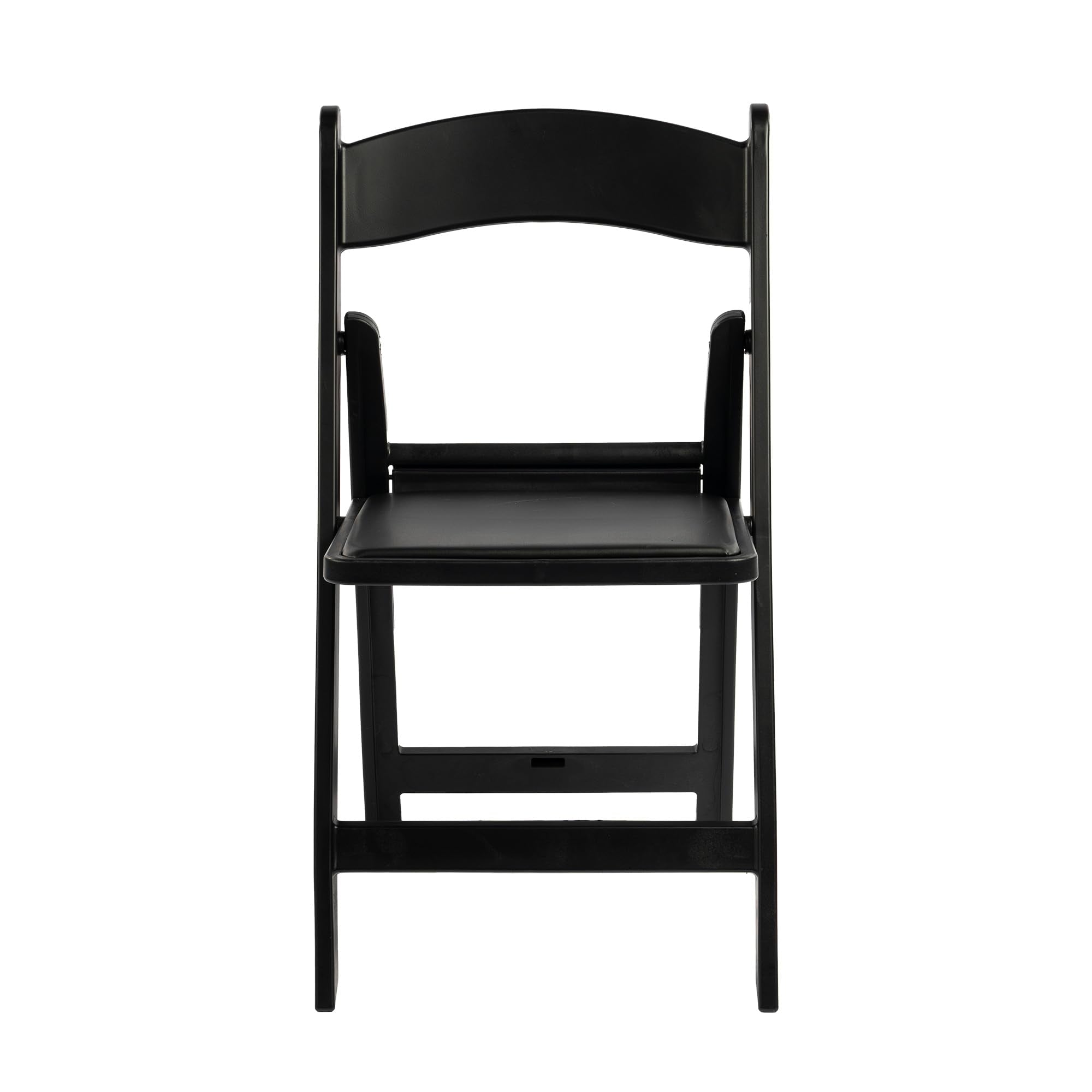 Winlice Black Resin Folding Chairs - Stackable Chairs with Padded Seats, 800LB Weight Capacity Comfortable Chair - Indoor/Outdoor Folding Chairs for Events - Lightweight Foldable Chairs (10 Pack)