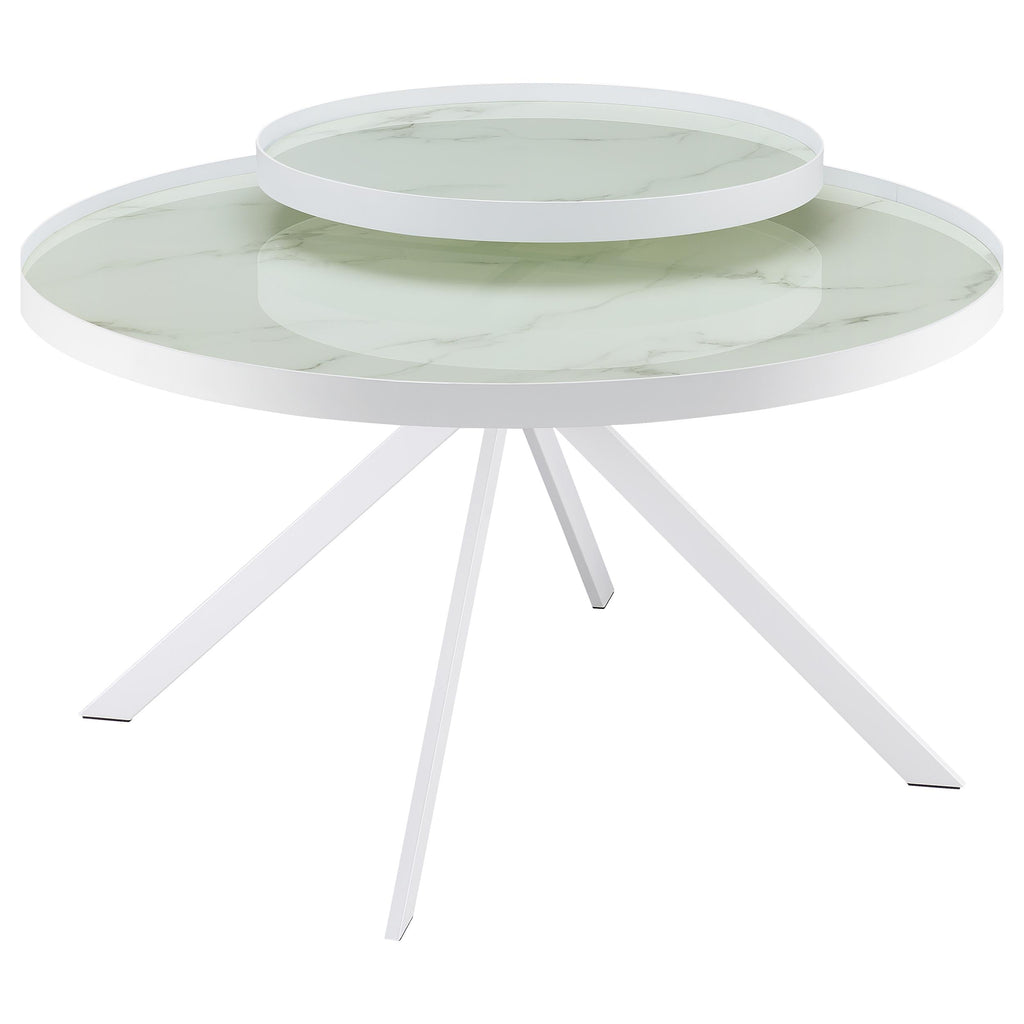 Coaster Home Furnishings Briggs 3-Piece Round Coffee and End Table Set White