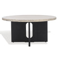 SAFAVIEH Couture Collection Shayne Travertine/Black Solid Wood Coffee Table