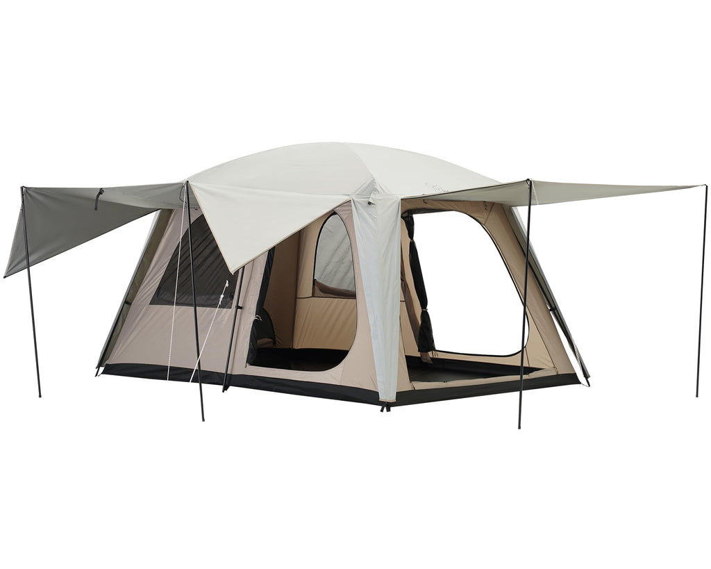 Vidalido 4-6 Person Camping Tent with 3 Door 2 Room Large Family Cabin Tents, Double Layer Waterproof Portable Glamping Tent, Big Tents for Outdoor Camping Hiking and Backpacking