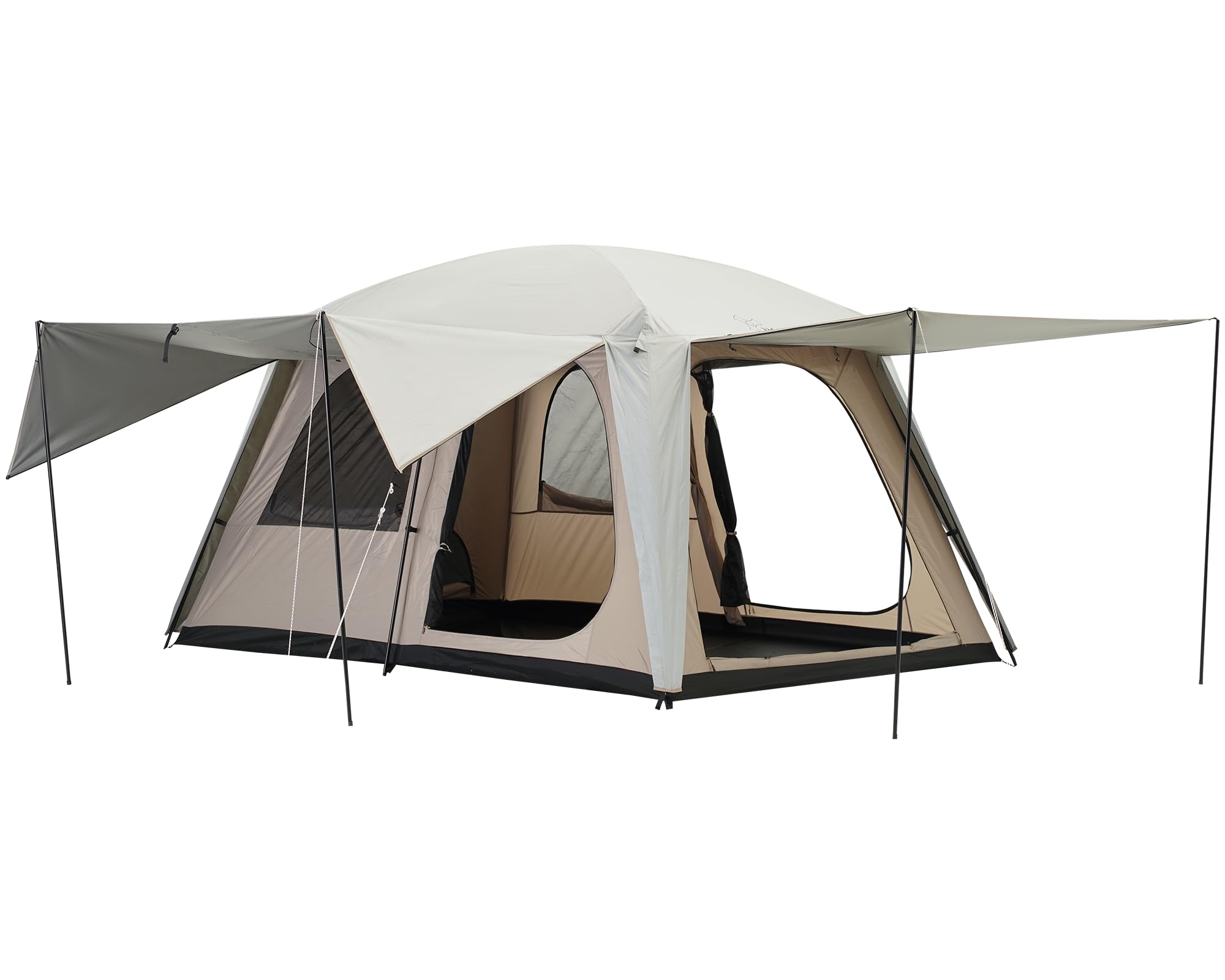 Vidalido 4-6 Person Camping Tent with 3 Door 2 Room Large Family Cabin Tents, Double Layer Waterproof Portable Glamping Tent, Big Tents for Outdoor Camping Hiking and Backpacking
