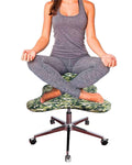 Cross Kneeling Meditation Chair，Ergonomic Office Chair Cross Legged Office Chair Adjustable Height Kneeling Chair with Back Support, Wide Office/Game Computer Chair Cross Legged - Brake Cast