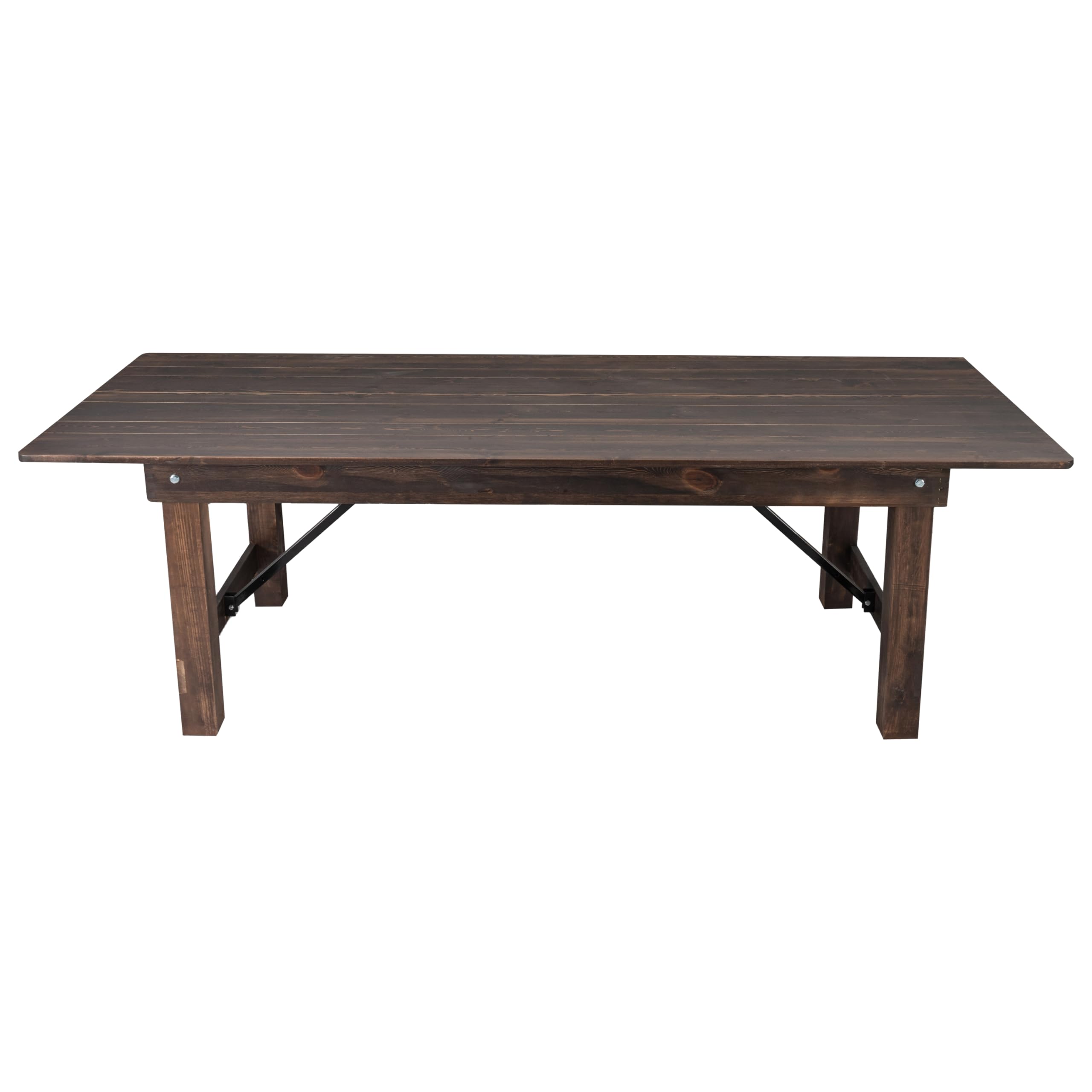 Taylor & Logan Ingles 8' x 40" Rectangular Antique Rustic Mahogany Solid Pine Folding Farm Table