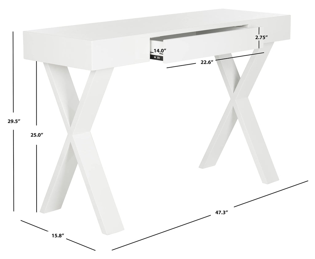 Safavieh Home Collection Alessia White Lacquer 1-Drawer Vanity Desk
