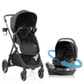 Evenflo Shyft Intuiti+ Travel System Featuring Revolve180 LiteMax NXT Preemie and Infant Car Seat with SensorySoothe and Green & Gentle (Jasper Black)