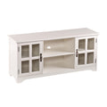 SEI Furniture - Remington TV Media Stand - White - Transitional Design, White Glass and Wood - Ideal for Living Room, Family Room (MS9908)