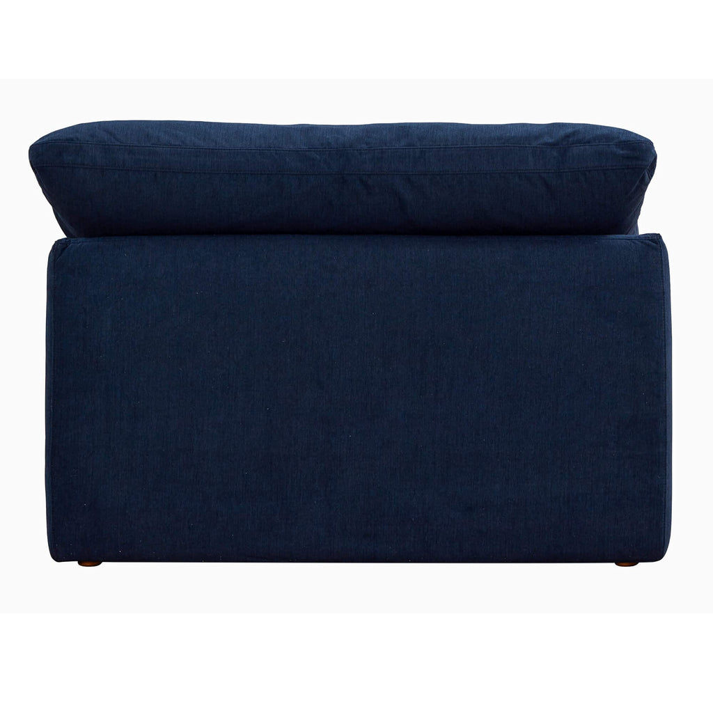 Sunset Trading Contemporary Puff Collection Slipcovered 44" Armless Chair Modular Sofa Sectional | Stain-Proof Water-Resistant Washable Performance Fabric | Deep-Seat Down-Fill Couch | Navy Blue