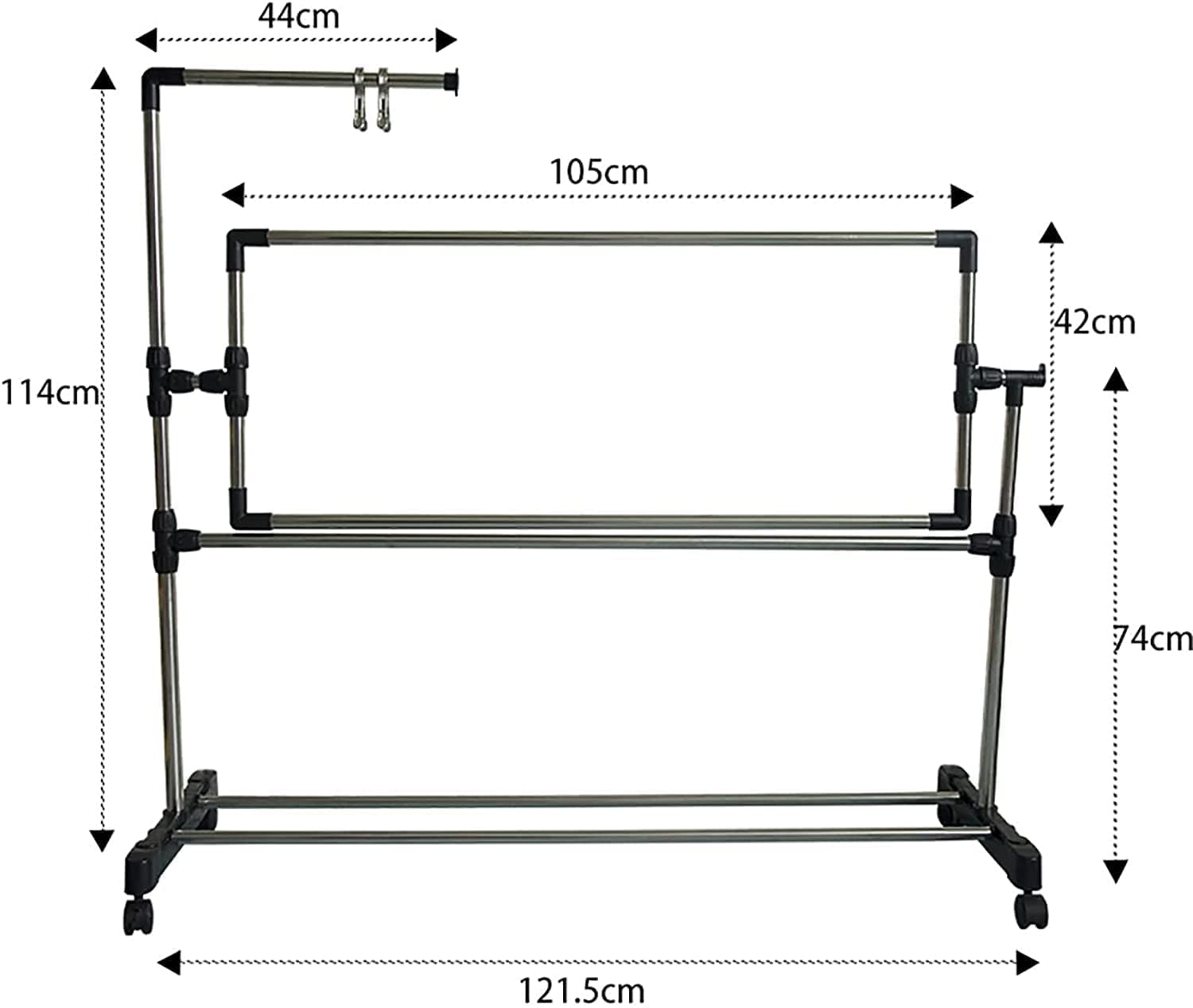 Adjustable 360° Floor e - Embroidery Stand with Pulley for Cross Stitch & Craft | Height Adjustable Sewing Lap Table (100cm)