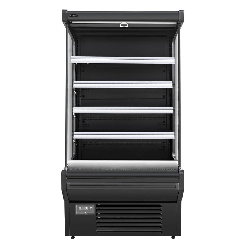 FRICOOL 52" Display Refrigerators Open Air Food Refrigerated Display Case for Commercial Bakery Pastry Refrigerated Upright Display Cooler Case for Stores, Supermarkets, Bar, Shops, 36~41℉, Black