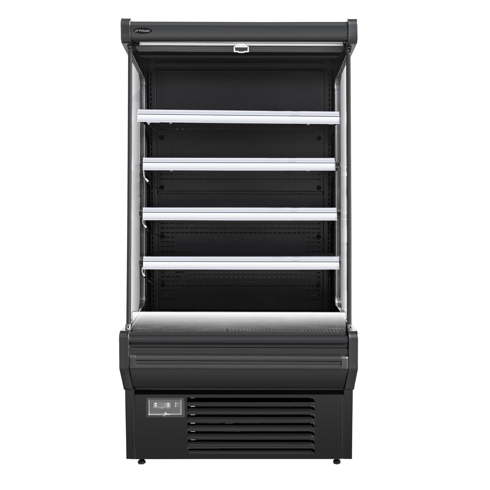 FRICOOL 52" Display Refrigerators Open Air Food Refrigerated Display Case for Commercial Bakery Pastry Refrigerated Upright Display Cooler Case for Stores, Supermarkets, Bar, Shops, 36~41℉, Black
