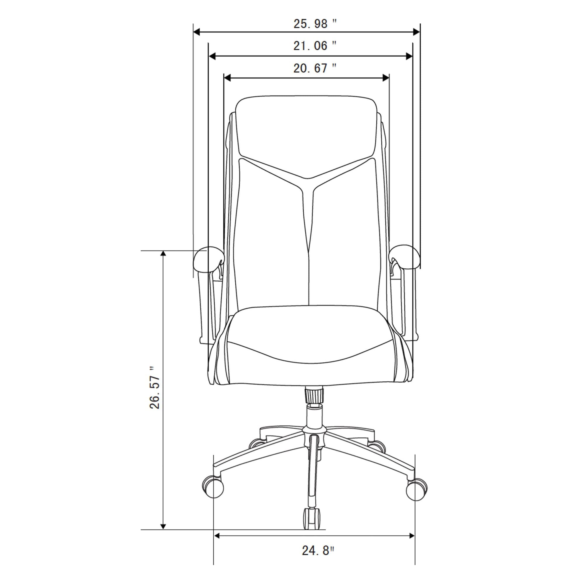Realspace® - Chair - Modern Comfort Verismo Bonded Leather High-Back Executive Chair, Black/Chrome - 31" x 14" x 24.5"