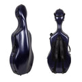 Crossrock Poly Carbon Cello Case for 4/4 Full-Size | Matte Blue Finish, Wheels, Lightweight & Durable – Best for School Orchestra & Student Musicians