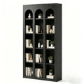 GTYLOPEE Arched 5-Tier Bookcase-Farmhouse Open Storage Bookshelf with 15 Cubbies Tall Freestanding Display Shelf for Living Room Home Office Bedroom(Black)