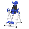 RIEJIN Gravity Heavy Duty Inversion Table with Headrest & Adjustable Protective Belt Back Stretcher Machine for Pain Relief Therapy(Color:Blue)